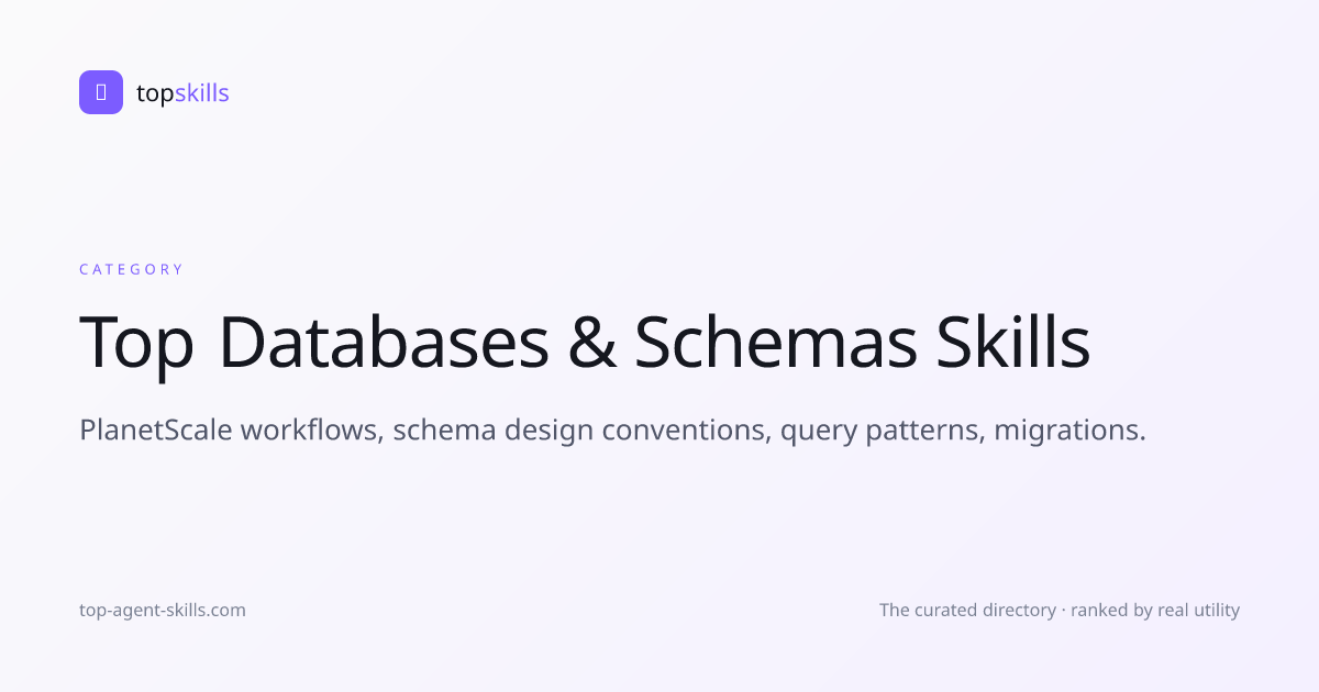 Top Databases & Schemas Skills · Top Agent Skills