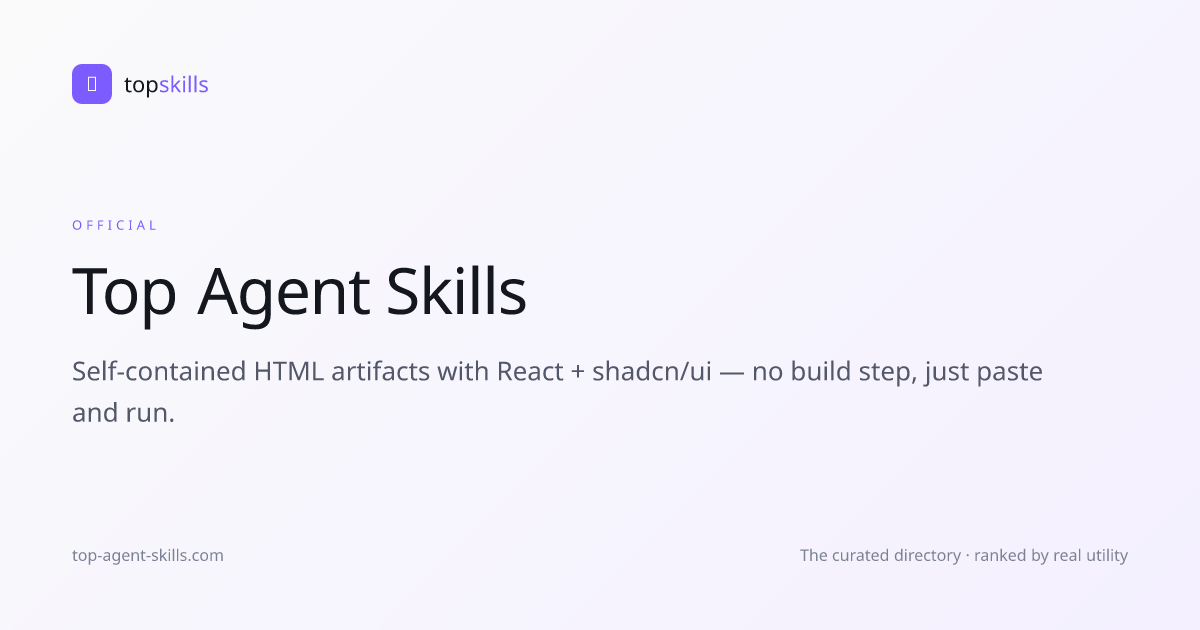 web-artifacts-builder – Self-contained HTML artifacts with React ...